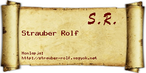 Strauber Rolf névjegykártya